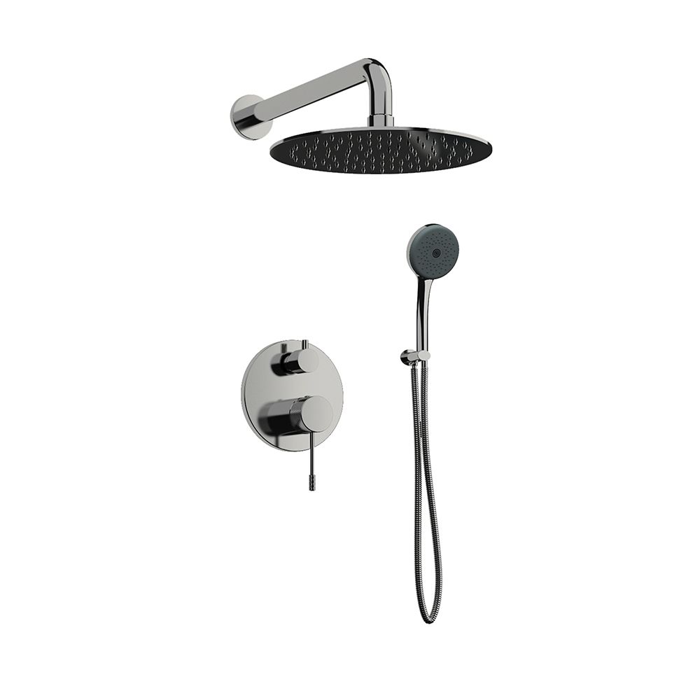 Orabella Terra - Concealed Shower set with a concealed 2 way bath shower  mixer, a shower head Ø250 with an extention arm and a raindance 3 jet hand  shower with a flex